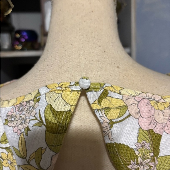 Who What Wear Cream and Yellow Puff Sleeve Sundress floral small NWT - Picture 10 of 16